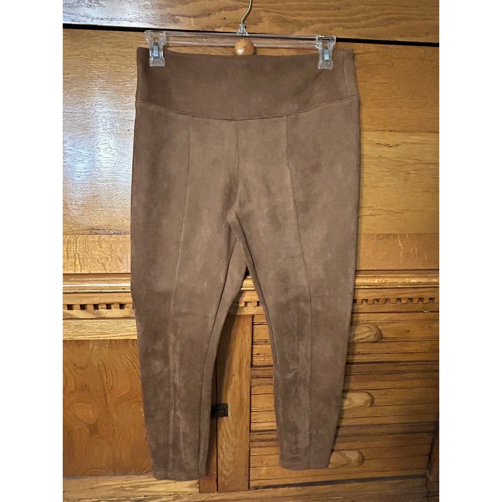Philosophy Quiet Luxury Brown Faux Suede‎ Leggings Equestrian Chic Clean Girl